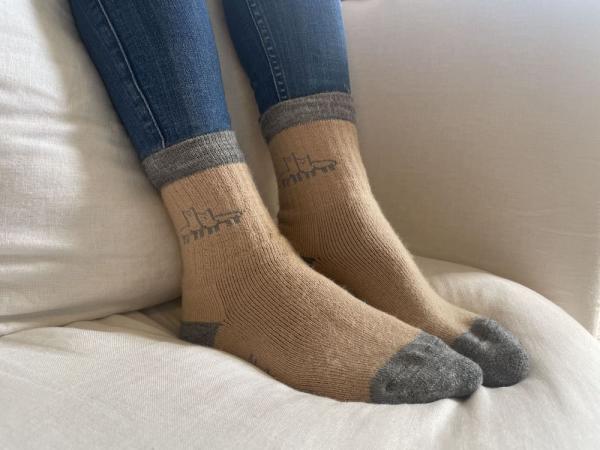 Alpaca Socks Beige Grey