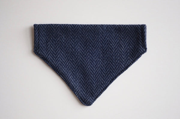 Tweed Bandana Herringbone Navy