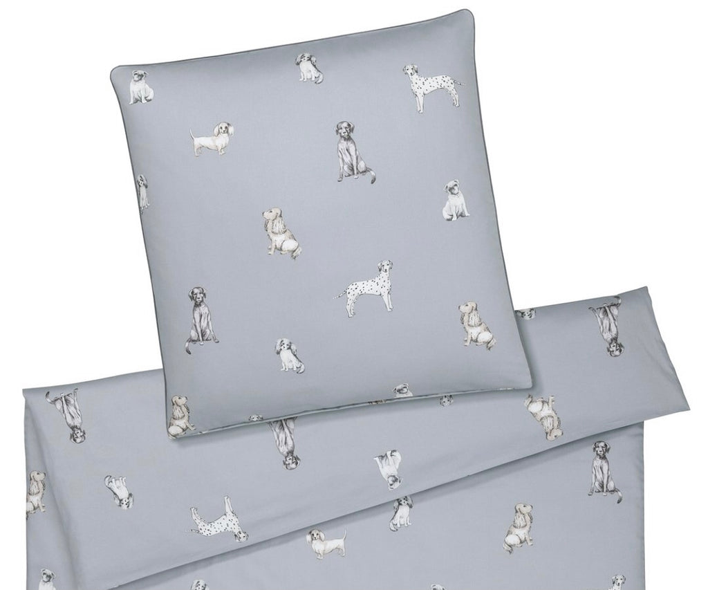 'Woof' Sateen Bed Sheet Graphite