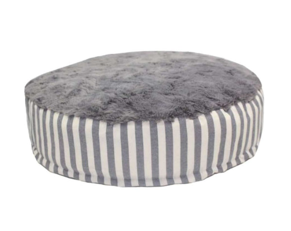 Round Dog Cushion Hamptons Grey Blue