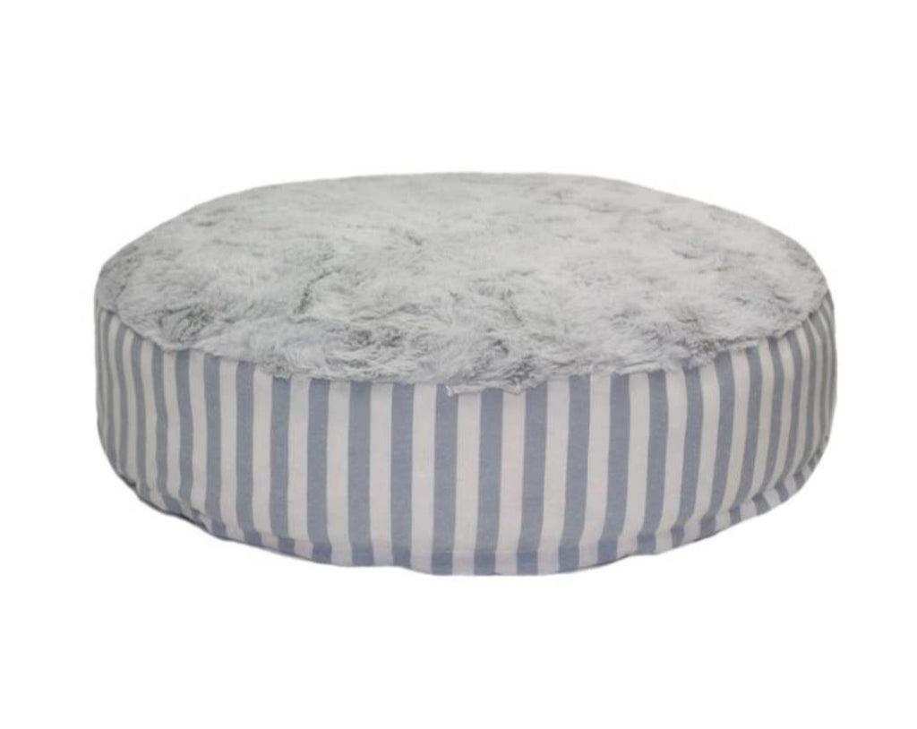 Round Dog Cushion Hamptons Light Grey