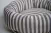 Round Dog Bed Hamptons Grey Blue