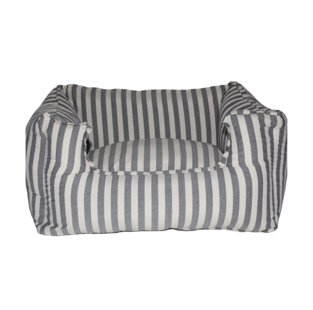 Dog Bed Hamptons Grey Blue