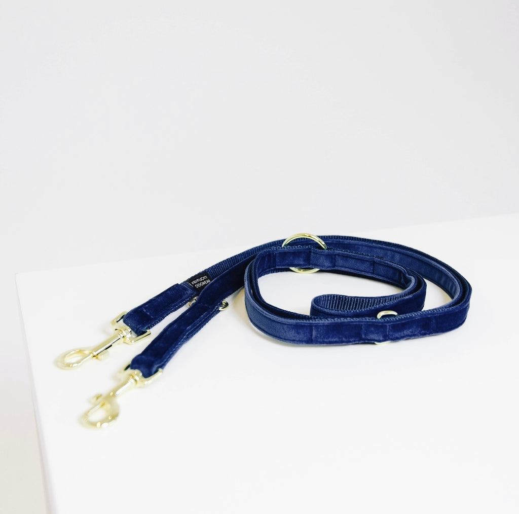 Dog Leash Velvet Navy