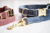 Dog Collar Velvet Light Blue