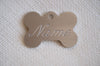 Bone Shaped Stainless Steel Dog Tag - Cursive