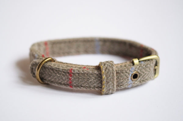 Tweed Dog Collar Sage