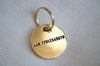 Round Brass Dog Tag - Cursive