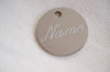 Round Stainless Steel Dog Tag - Cursive