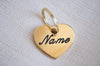 Heart Shaped Brass Dog Tag - Cursive