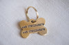 Bone Shaped Brass Dog Tag - Cursive