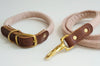 Rolled Tweed Dog Collar Rose